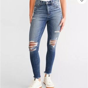 Distressed Blue Jeans